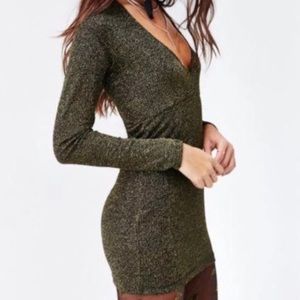Motel Plunge Shimmer Bodycon NYE Dress